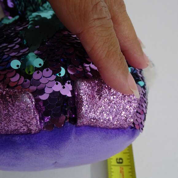 Ty Flippables Moonlight Owl Sequin Purple Green Stuffed Animal Plush Soft Toy 9" - Picture 10 of 16